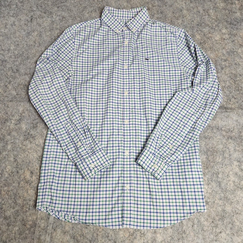 Vineyard Vines OTG Performance Shirt Women XL 18 Multicolor Plaid Long Sleeve